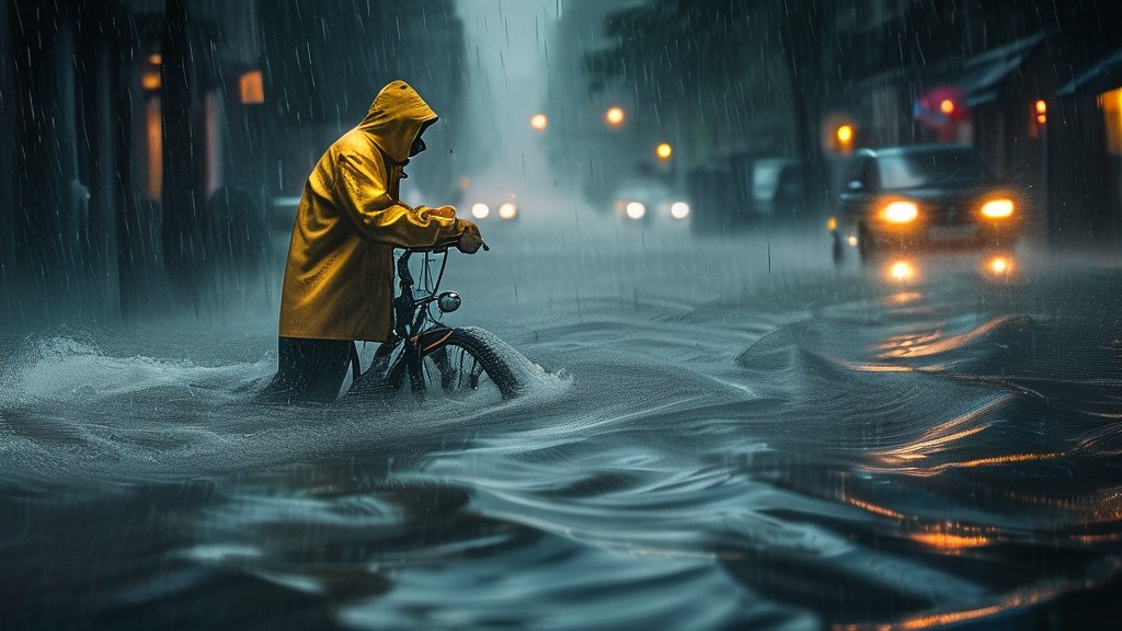 暴雨大风天涉水骑行有哪些危险？电动车与三轮车防侧翻防溺水安全常识是什么？